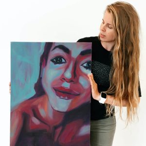 Alice portrait painting by artist Anna Miklashevich