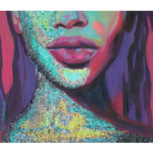 Color me in Black female portrait by Anna Miklashevich