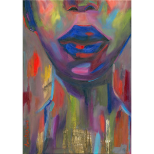 Colorful portrait of an abstract woman by artist Anna Miklashevich