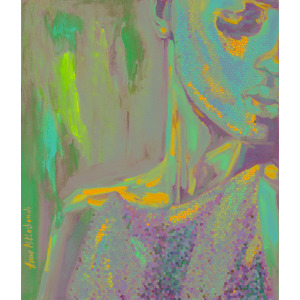 Forever a queen - contemporary black woman of color portrait - artist Anna Miklashevich