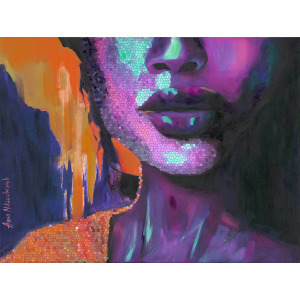 THE MAGIC IS INSIDE - contemporary black woman of color portrait - artist Anna Miklashevich
