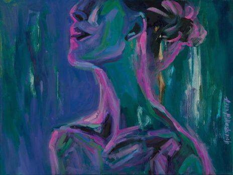 Expressionism Female Portrait by Anna Miklashevich