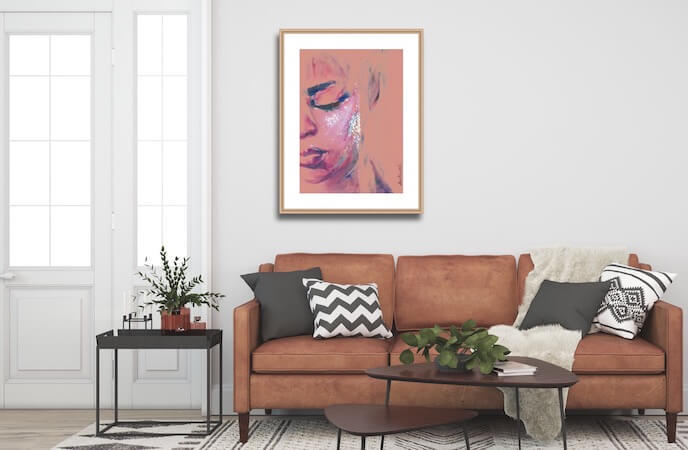 APRIL - contemporary african woman of color portrait by artist Anna Miklashevich