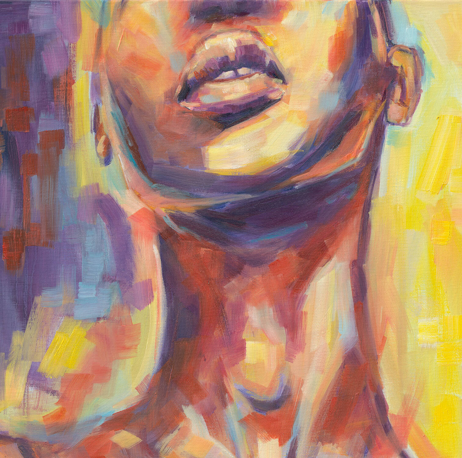 COLORFUL NUDE woman portrait - artist Anna Miklashevich