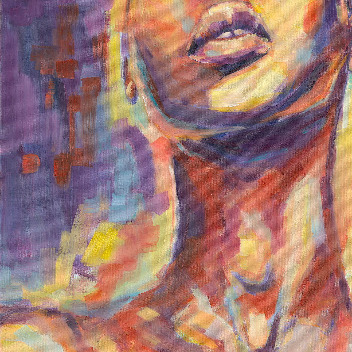 COLORFUL NUDE woman portrait - artist Anna Miklashevich