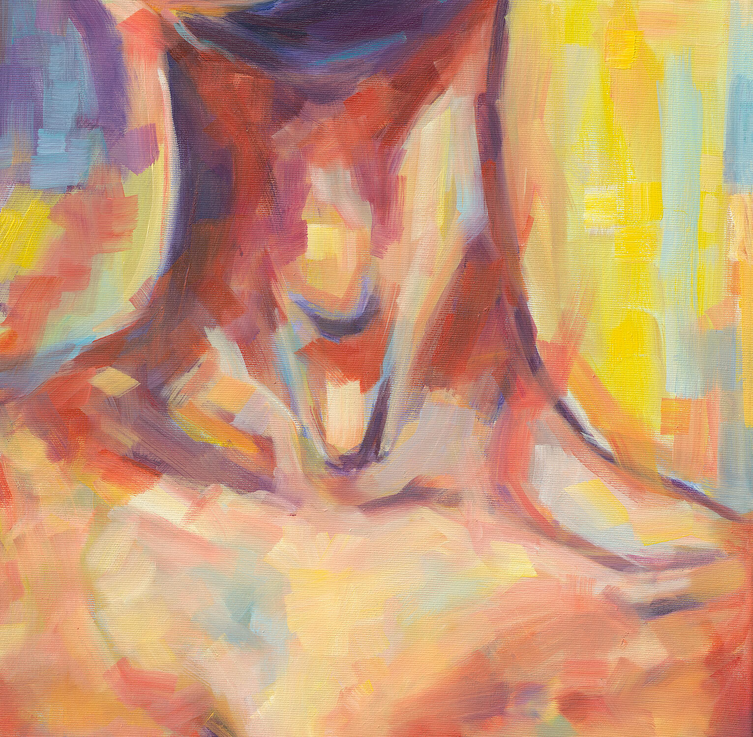 COLORFUL NUDE woman portrait - artist Anna Miklashevich