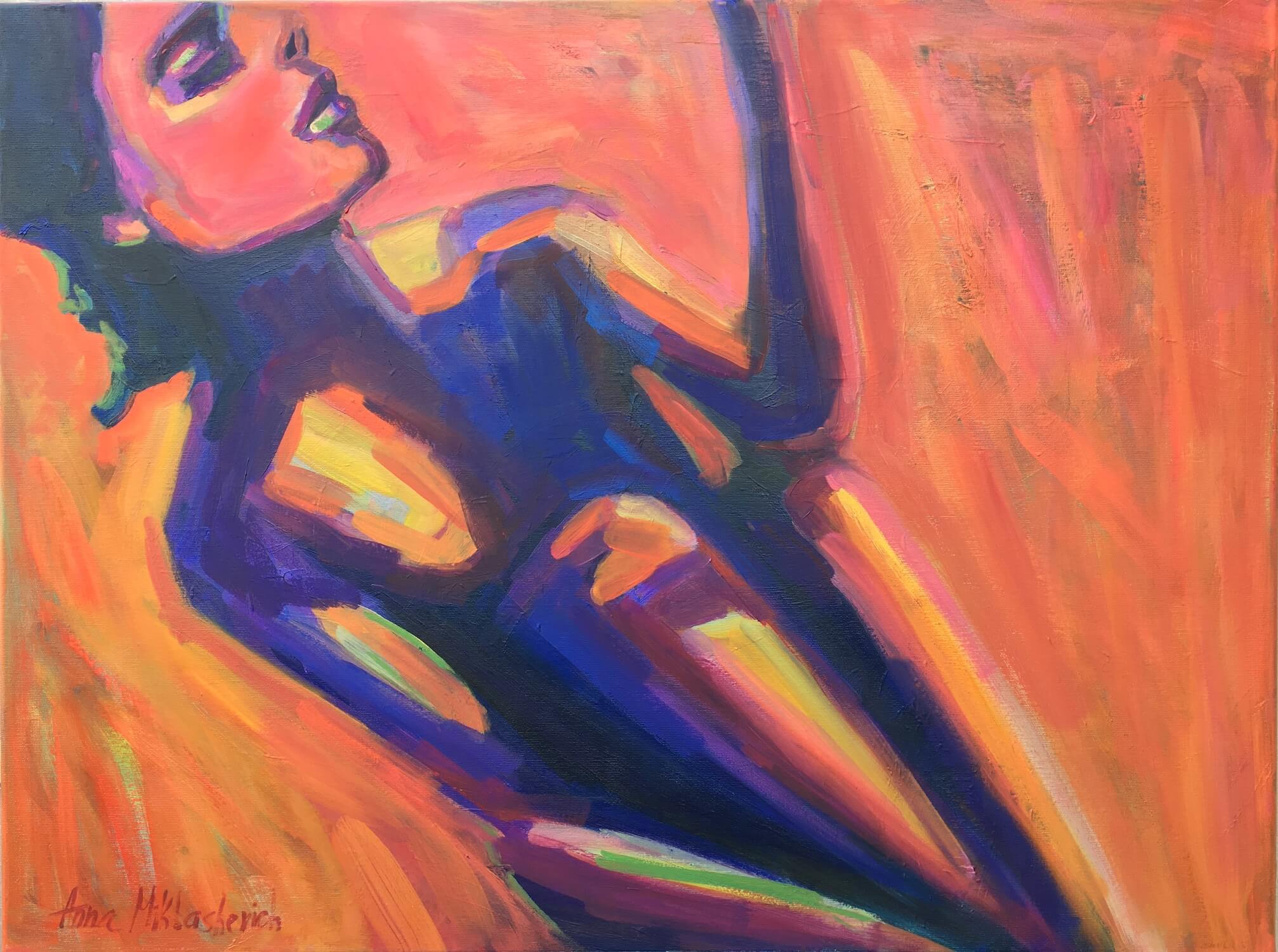 Feel Special Female Painting by artist Anna Miklashevich