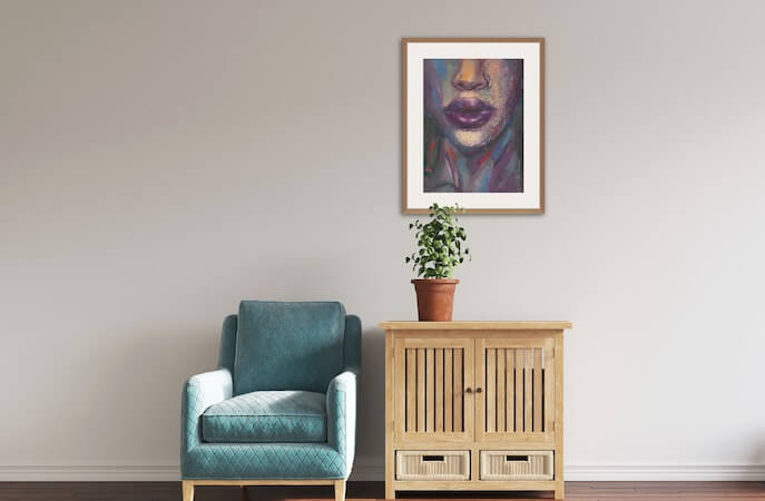 Gloss Black Female Portrait by artist Anna Miklashevich