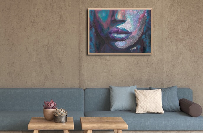 INFINITE - contemporary black woman of color portrait by artist Anna Miklashevich