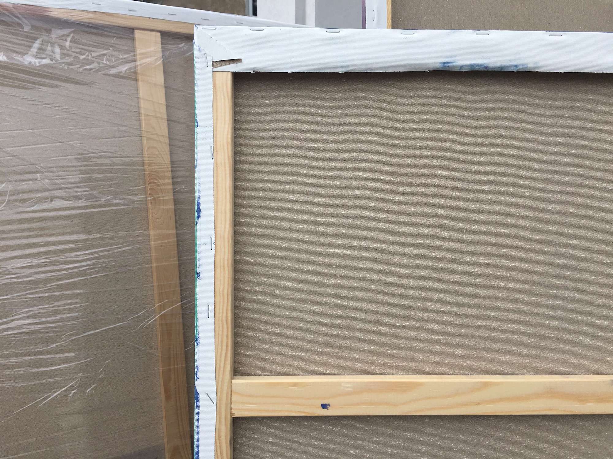 back of the stretched painting