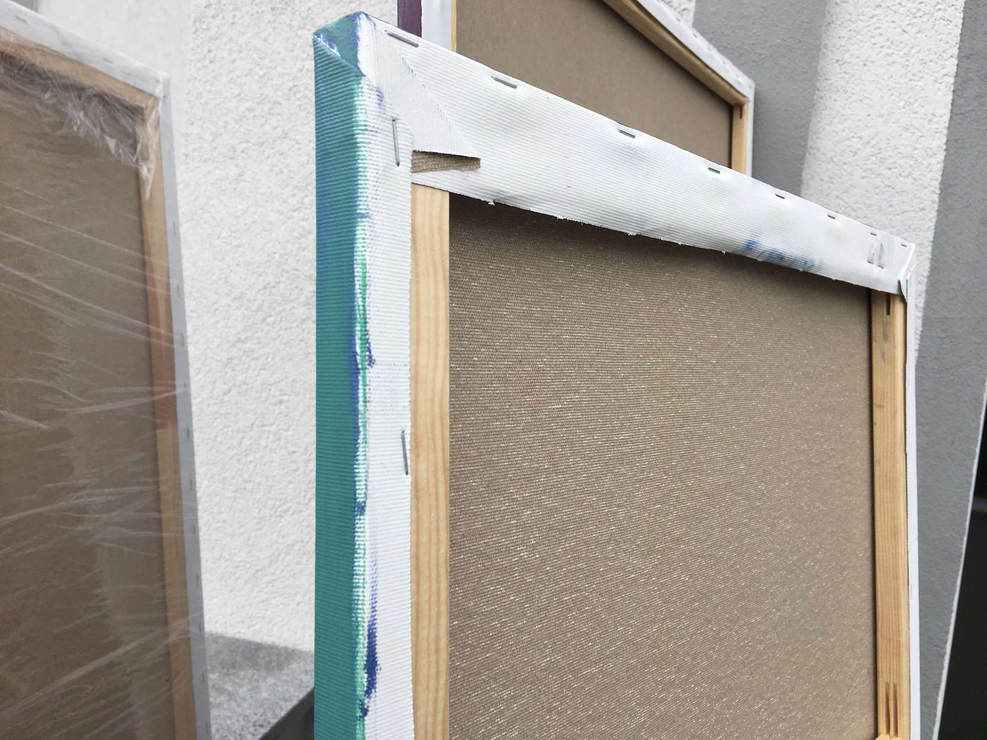 back of the stretched painting