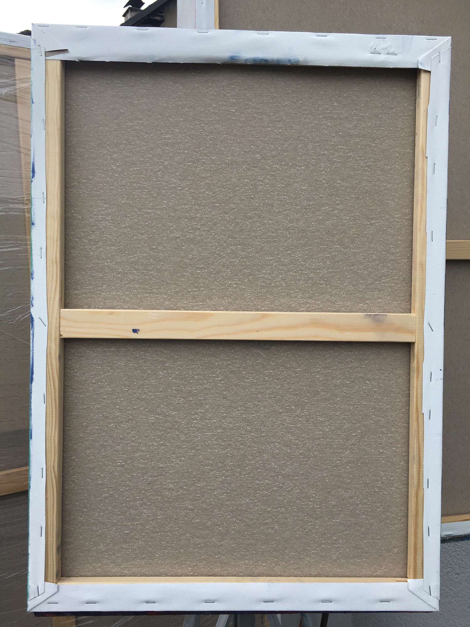back of the stretched painting