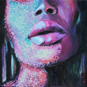 SILVER black woman portrait by artist Anna Miklashevich