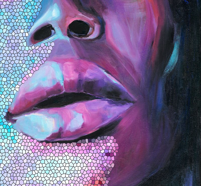 SILVER black woman portrait by artist Anna Miklashevich