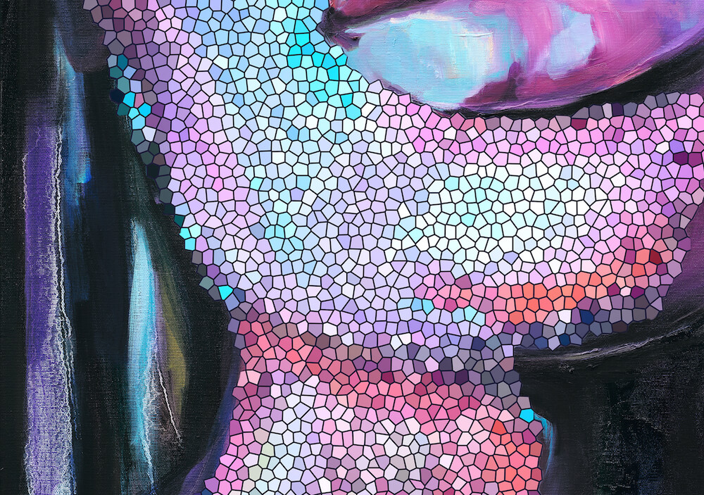 SILVER black woman portrait by artist Anna Miklashevich