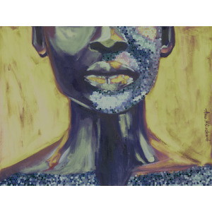 Antifragile contemporary black woman portrait - artist Anna Miklashevich