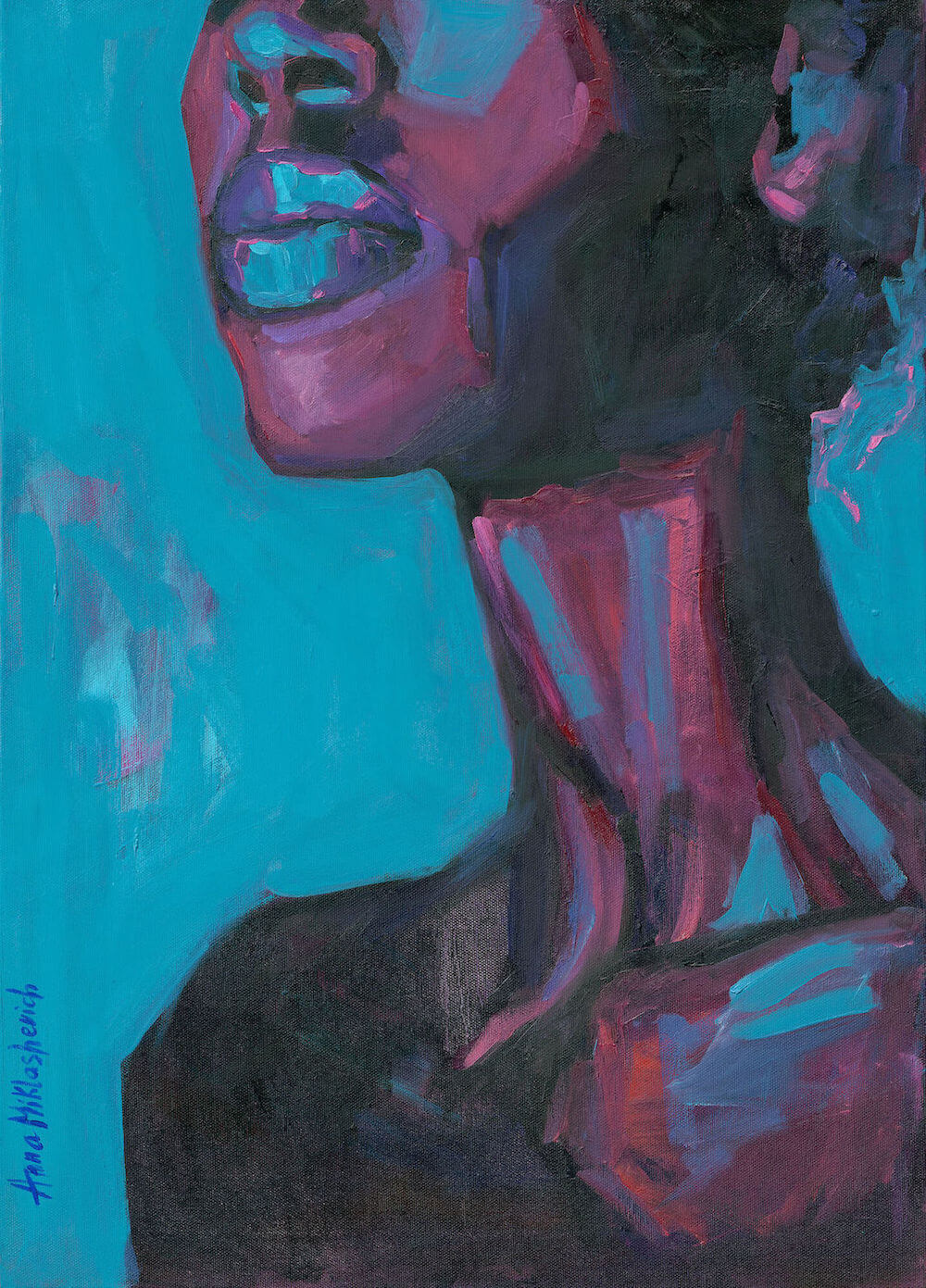 Neona - afro female portrait by Anna Miklashevich