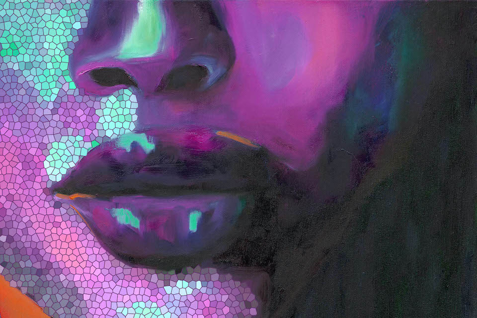 THE MAGIC IS INSIDE contemporary black woman portrait by artist Anna Miklashevich