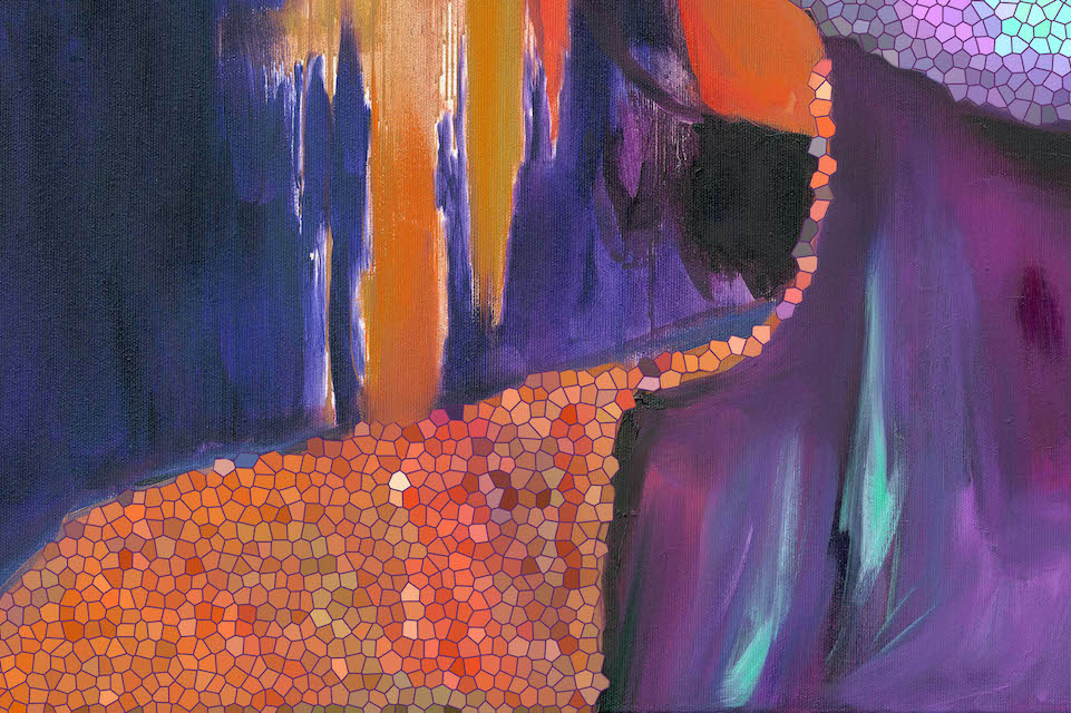 THE MAGIC IS INSIDE contemporary black woman portrait by artist Anna Miklashevich