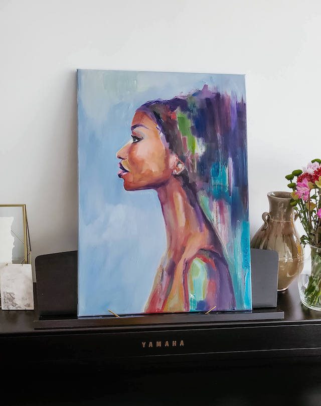 Dignity Black Woman Portrait by artist Anna Miklashevich