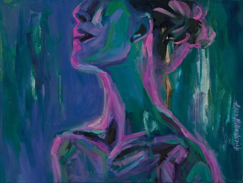 Expressionism Female Portrait by Anna Miklashevich